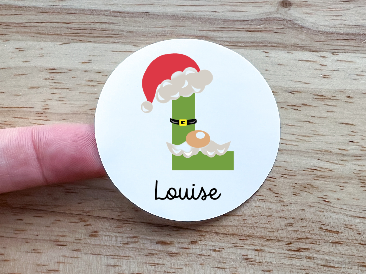 Personalized Santa Elf Monogram Gift Labels (Set of 12)