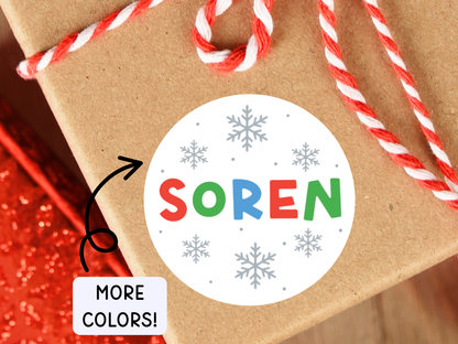 Personalized Snowflake Christmas Gift Labels (Set of 12)