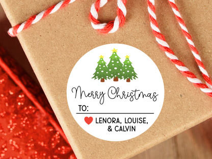 Christmas Tree Personalized Gift Labels (Set of 12)