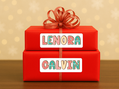 Christmas Gingerbread Name Gift Labels (Set of 18)