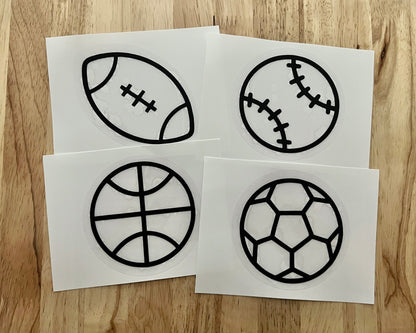 Sports Suncatcher Sticker Craft Kit, Set of 4