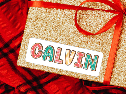 Christmas Gingerbread Name Gift Labels (Set of 18)