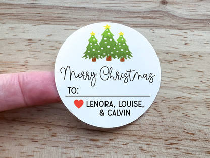 Christmas Tree Personalized Gift Labels (Set of 12)