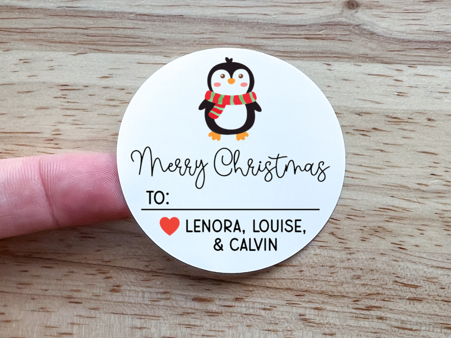 Christmas Gift Labels Personalized with Sender Name (Set of 12)