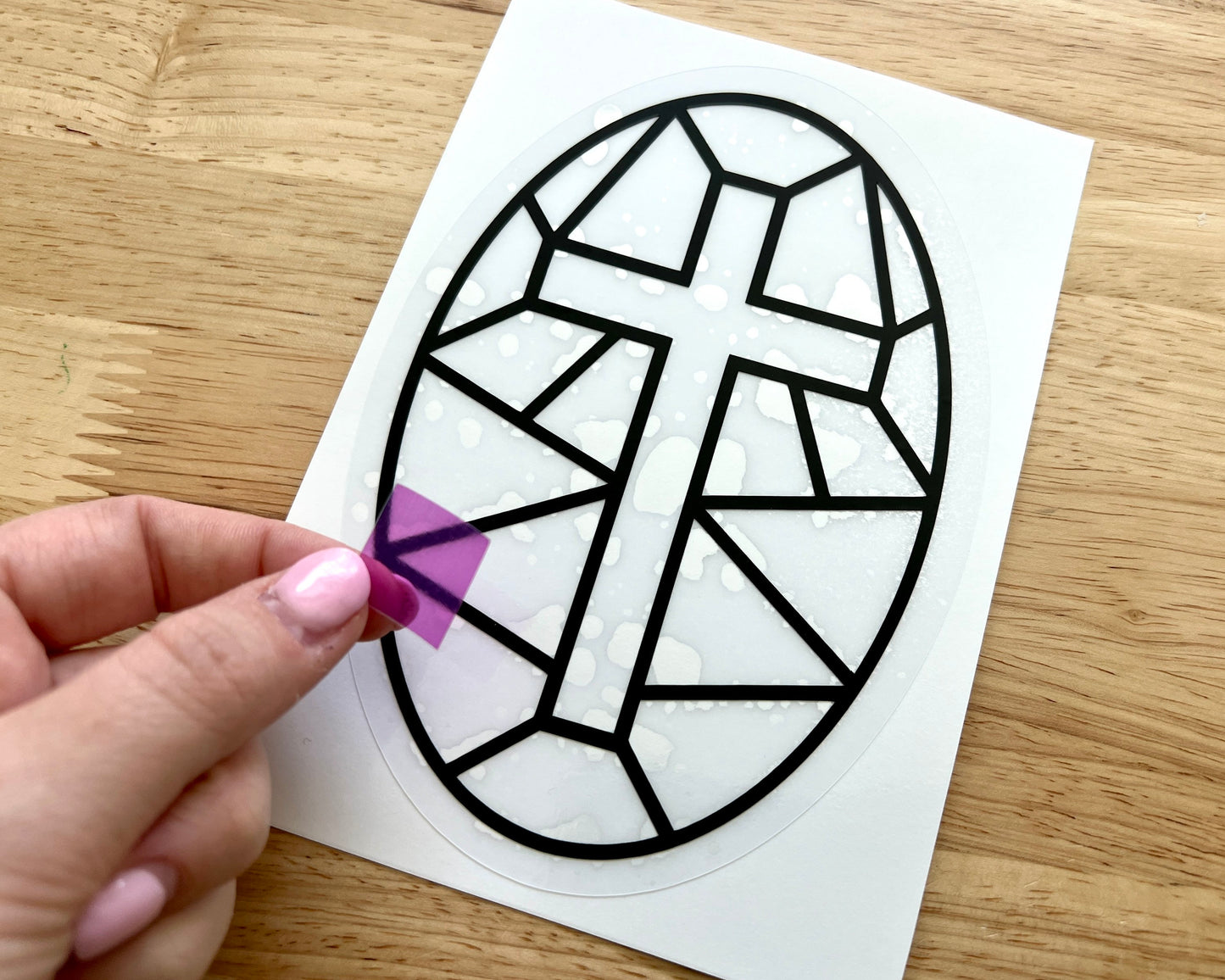 Large Cross Suncatcher Sticker Easter Craft Kit