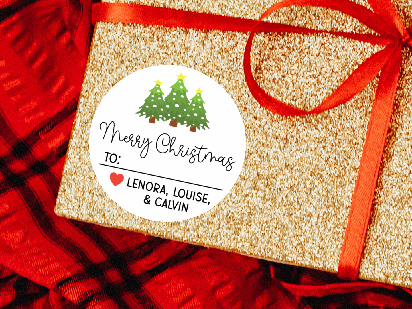 Christmas Tree Personalized Gift Labels (Set of 12)