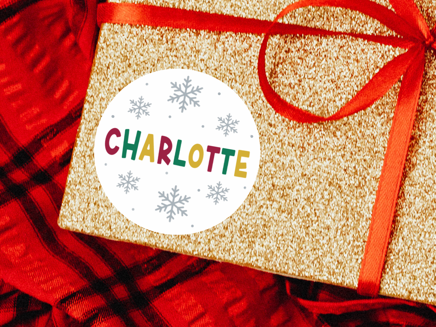 Personalized Snowflake Christmas Gift Labels (Set of 12)