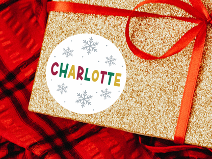 Personalized Snowflake Christmas Gift Labels (Set of 12)