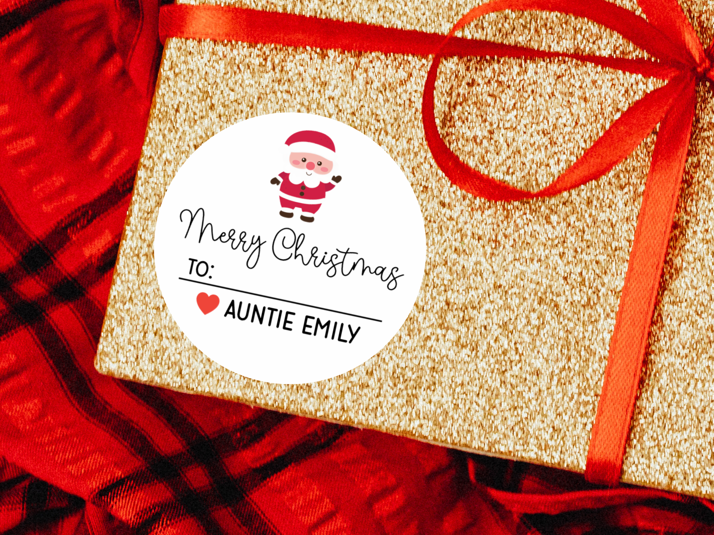 Christmas Gift Labels Personalized with Sender Name (Set of 12)