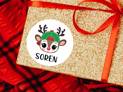 Christmas Reindeer Gift Labels (Set of 12)