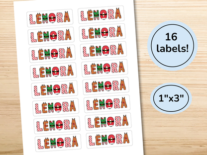Christmas Name Gift Labels (Set of 18)