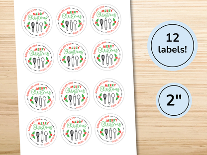 Holiday Baking Made with Love Gift Labels (Set of 12)
