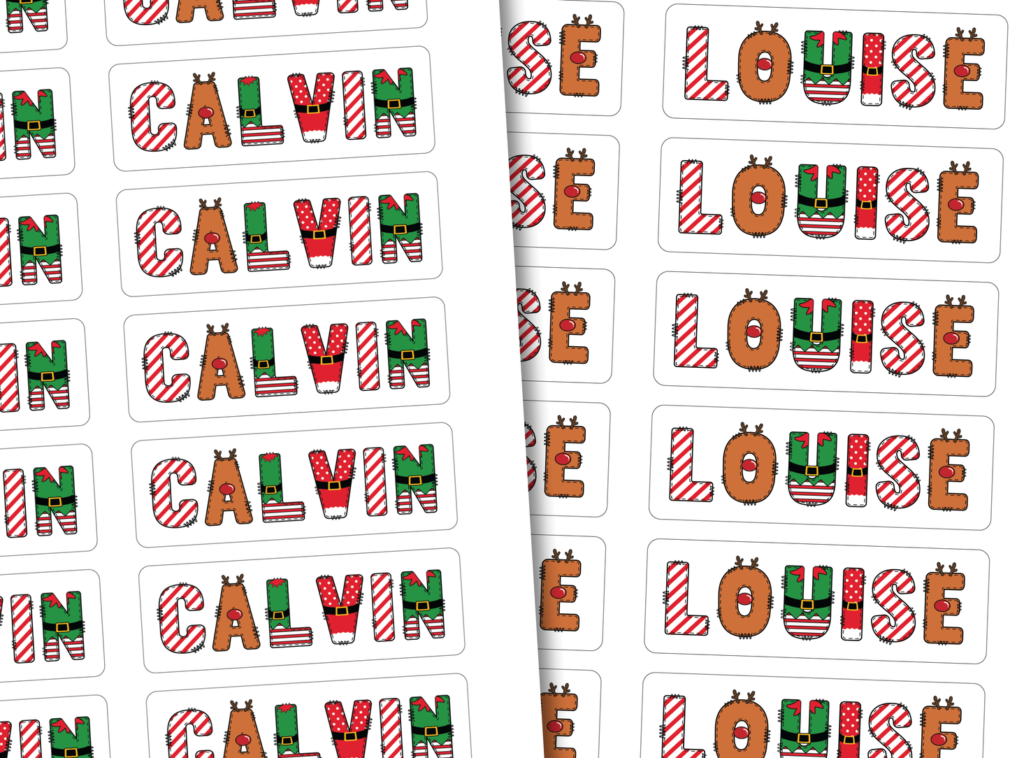Christmas Name Gift Labels (Set of 18)