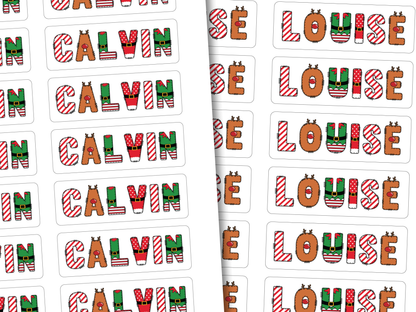 Christmas Name Gift Labels (Set of 18)