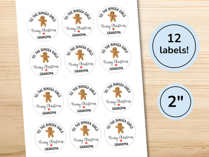 Personalized Christmas Gift Labels (Set of 12)