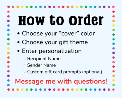 Birthday Gift Card Holder Waterfall Book (Holds 4 Gift Cards)