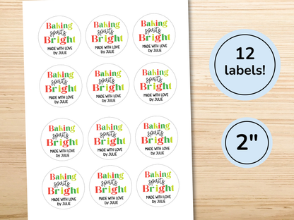 Baking Spirits Bright Gift Labels (Set of 12)
