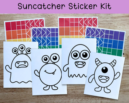 Monster Suncatcher Sticker Craft Kit, Set of 4