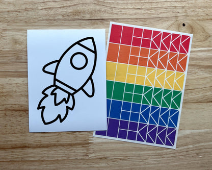 Rocket Suncatcher Sticker Craft Kit