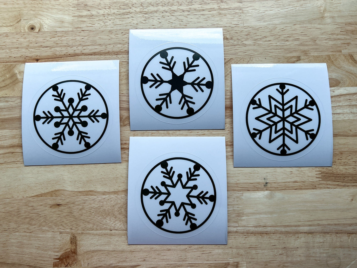 Snowflake Suncatcher Sticker Holiday Craft Kit, Set of 4