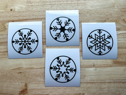 Snowflake Suncatcher Sticker Holiday Craft Kit, Set of 4