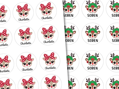 Christmas Reindeer Gift Labels (Set of 12)
