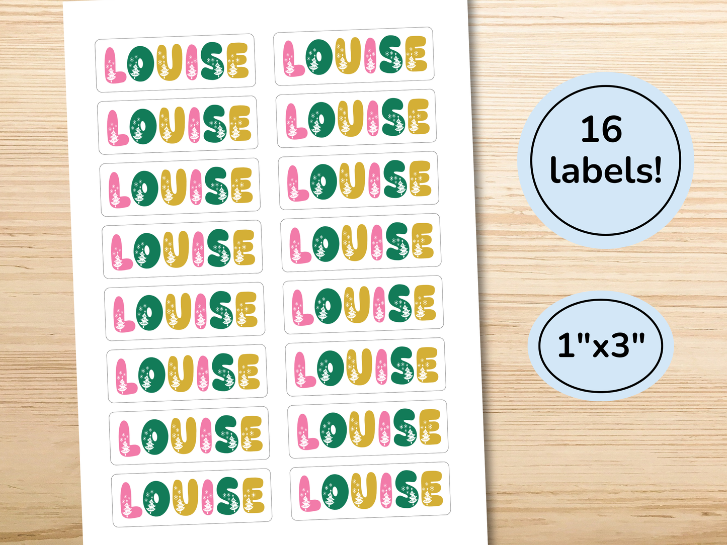 Personalized Christmas Gift Labels (Set of 18)