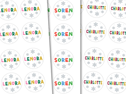 Personalized Snowflake Christmas Gift Labels (Set of 12)