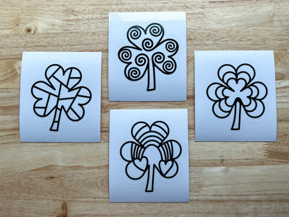 Shamrock Suncatcher Sticker Craft Kit, Set of 4