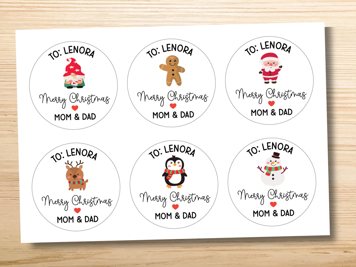 Personalized Christmas Gift Labels (Set of 12)