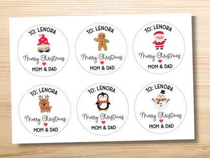 Personalized Christmas Gift Labels (Set of 12)