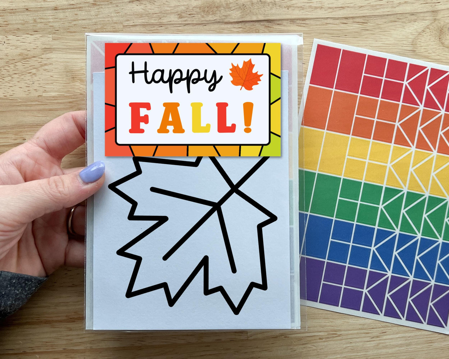 Fall Leaf Suncatcher Sticker Craft Kit