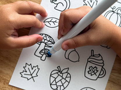 Fall Color Your Own Stickers