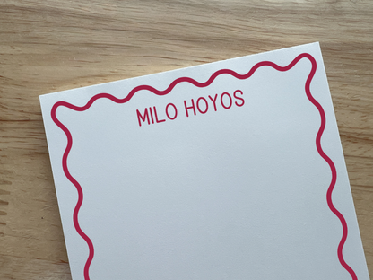 Personalized Wavy Border Notepad