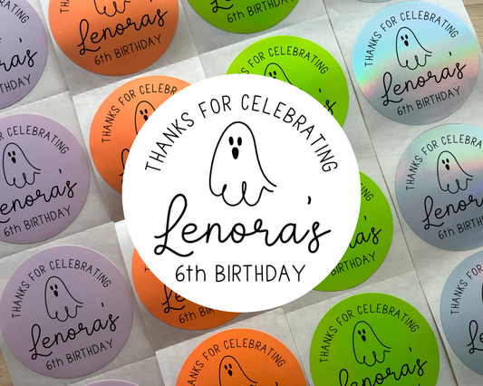 Halloween Birthday Party Favor Labels (Set of 10)