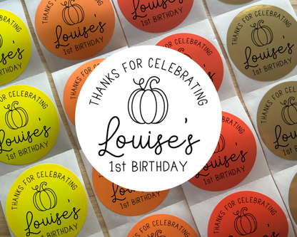 Fall Birthday Party Favor Labels (Set of 10)