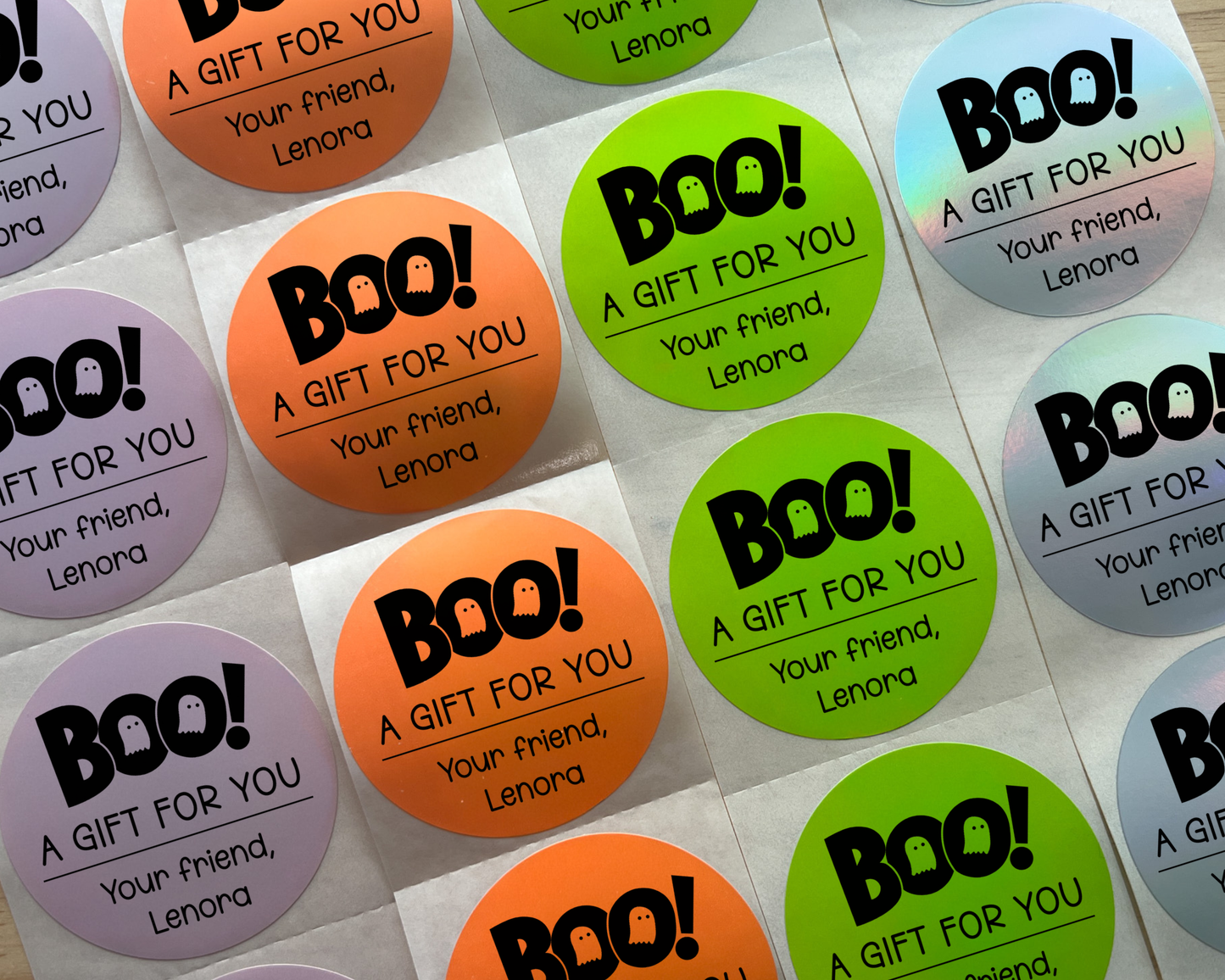 BOO! Halloween Party Favor Labels (set of 10)