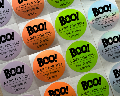 BOO! Halloween Party Favor Labels (set of 10)