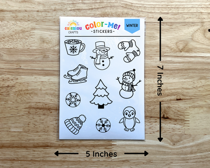 Winter Color Your Own Stickers