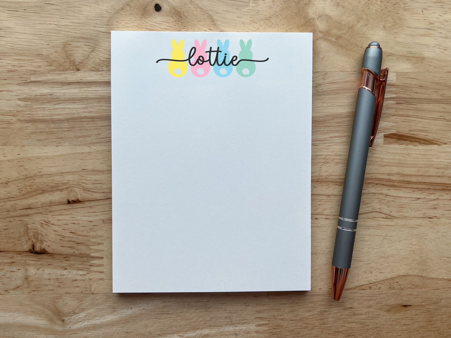 Personalized Pastel Bunny Notepad