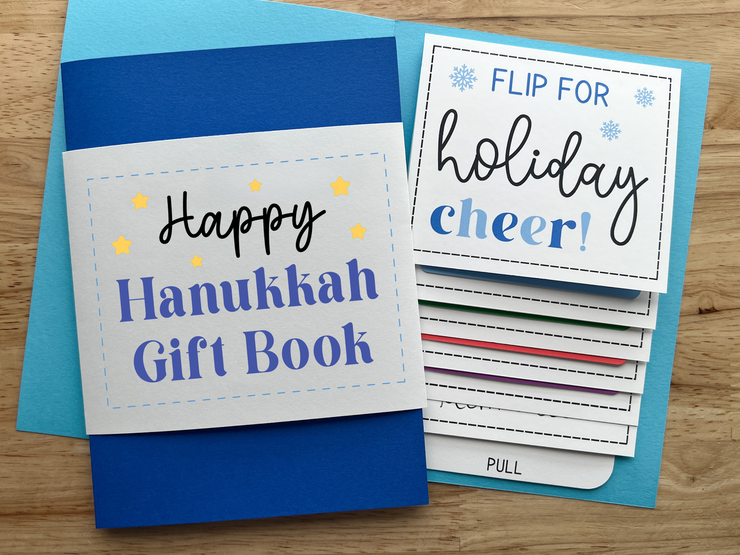 Hanukkah Gift Card Holder Waterfall Book (Holds 4-5 Gift Cards)