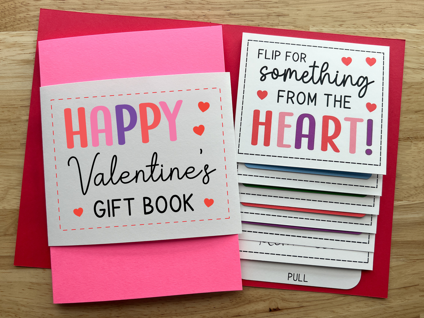 Valentine Gift Card Holder Waterfall Book (Holds 4-5 Gift Cards)