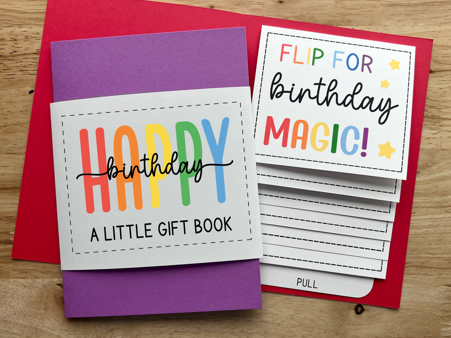 Birthday Gift Card Holder Waterfall Book (Holds 4-5 Gift Cards)