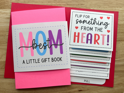 Best Mom Gift Card Holder Waterfall Book, Mother's Day Card (Holds 4-5 Gift Cards)