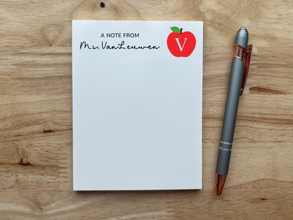 Personalized Apple Note from Teacher Notepad