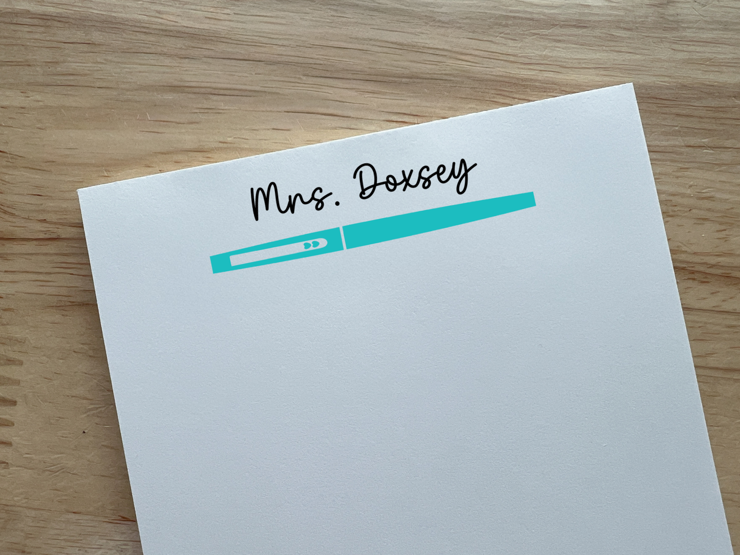 Personalized Flair Pen Teacher Notepad