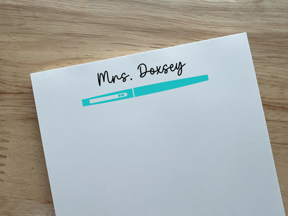 Personalized Flair Pen Teacher Notepad