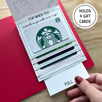 Christmas Gift Card Holder Waterfall Book (Holds 4 Gift Cards)