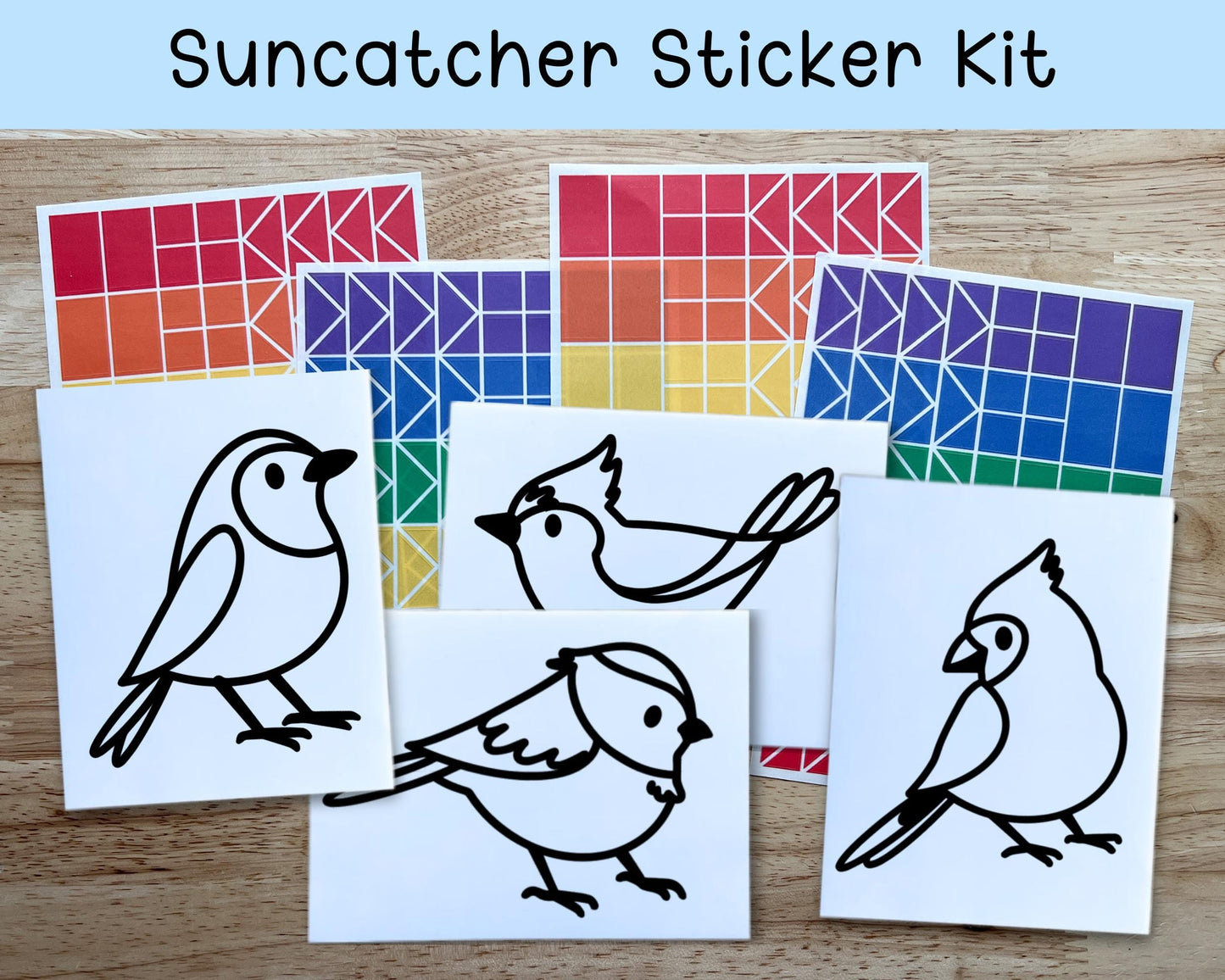 Bird Suncatcher Sticker Craft Kit, Set of 4