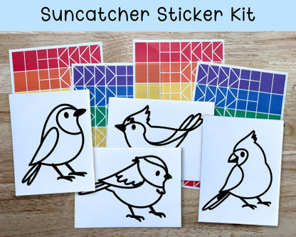 Bird Suncatcher Sticker Craft Kit, Set of 4